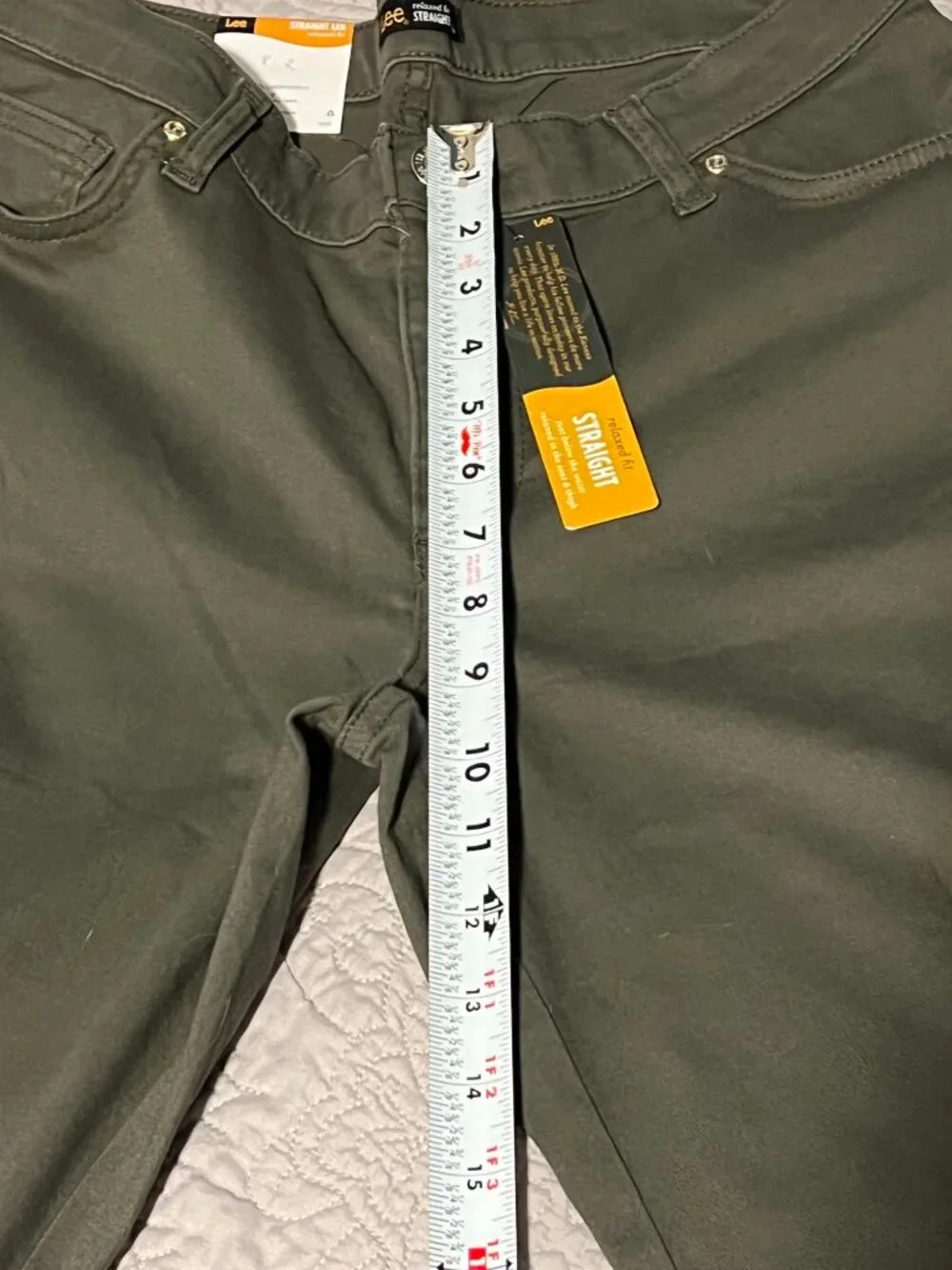 Lee Relaxed Fit Straight Leg Pants Sage Green Size 10